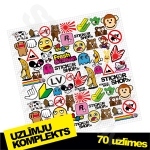Uzlīmju komplekts - 70 uzlīmes